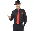 Kit de Gánster Rojo: Sombrero, Corbata y Pañuelo