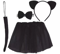 Kit Chaton Enfant : Tutu, Bandeau, Noeud Papillon et Queue 30 cm