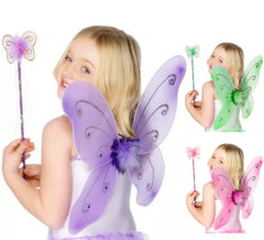 Kit de fée pour enfants en différentes couleurs: ailes de papillon et bague