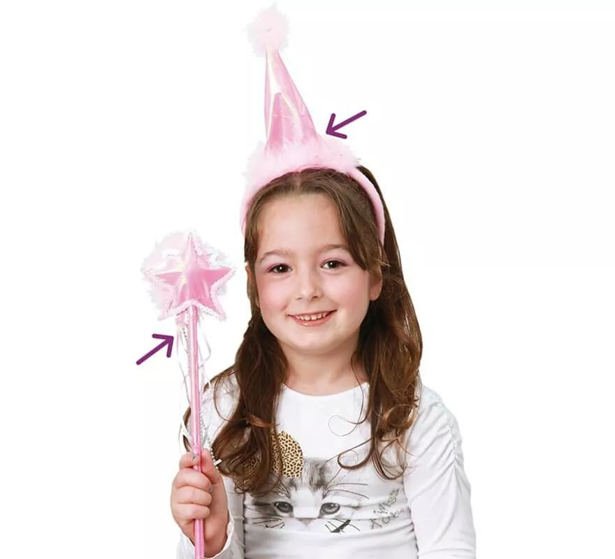 Translation missing: fr.Kit de Hada Rosa Infantil: Sombrero y Varita