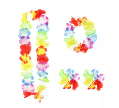 Kit Hawaï Multicolore : Collier, Bracelet et Boucles d'Oreilles
