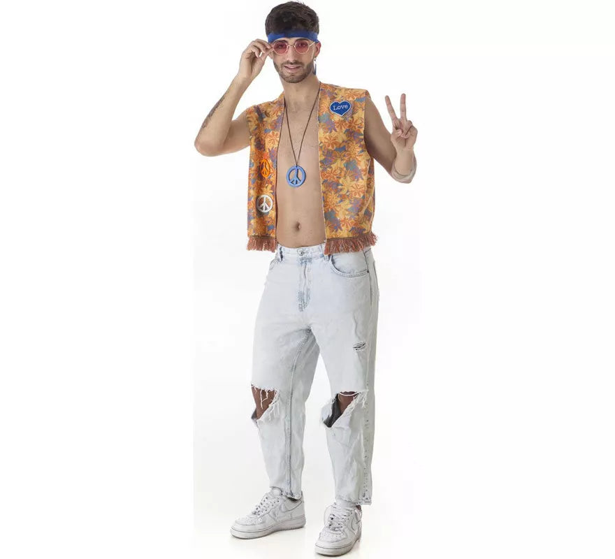 Translation missing: fr.Kit de Hippie Flores para hombre: Chaleco y Cinta para la cabeza