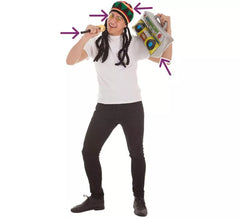Kit de Jamaïquain: Casquette, Lunettes, Micro et Radio