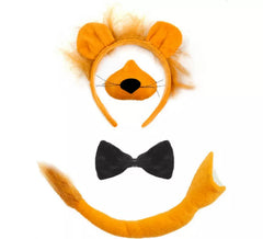 Kit Lion Orange : Bandeau, Nez, Noeud Papillon et Queue