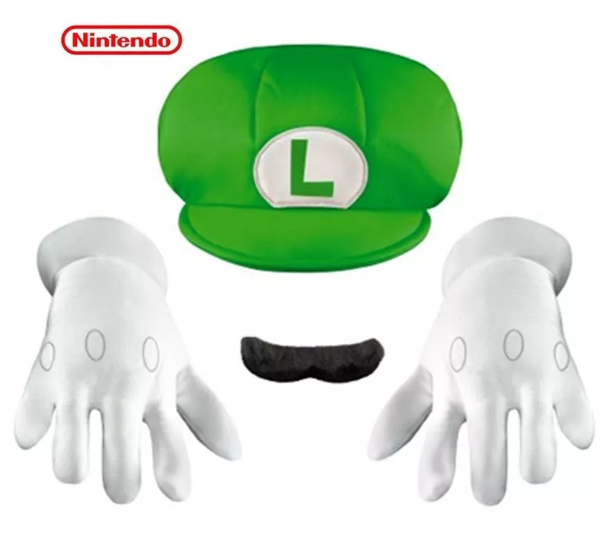 Translation missing: fr.Kit de Luigi Super Mario Nintendo Adulto: Gorra, guantes y bigote