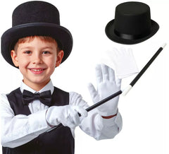Kit de sorcier pour enfants : chapeau, gants et baguette magique