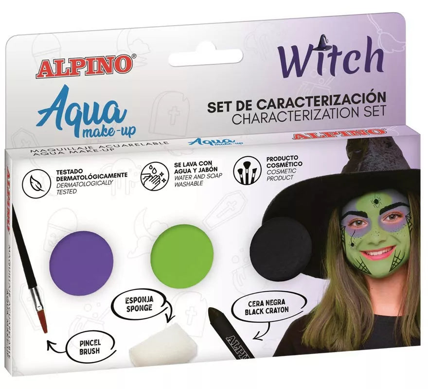 Translation missing: fr.Kit de Maquillaje de Bruja: 3 colores, pincel y esponja