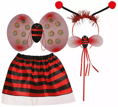 Kit Coccinelle Enfant : Bandeau, baguette, ailes et jupe