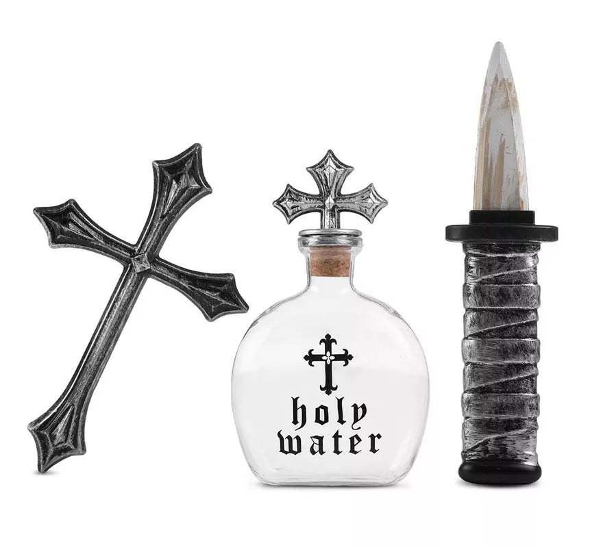 Translation missing: fr.Kit de Mata Vampiros: Cruz, botella y cuchillo de 25,5x30 cm