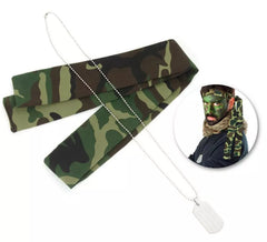 Kit militaire camouflé : écharpe et collier