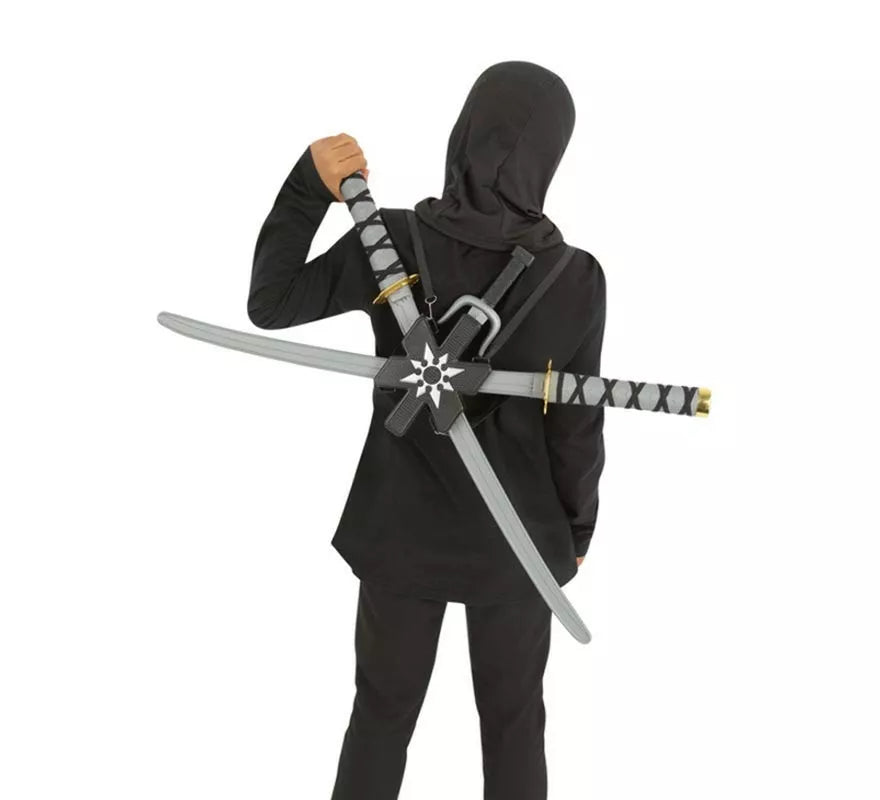 Translation missing: fr.Kit de Mochila Ninja infantil: 2 Espadas de 72 cm, 2 Dagas y Estrella