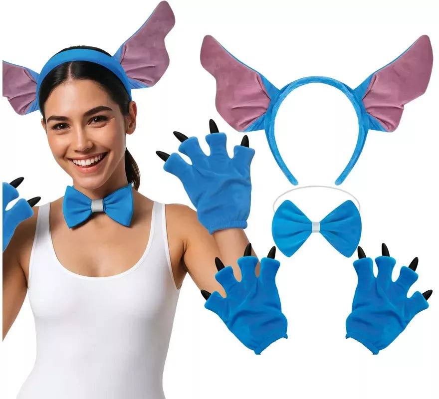 Translation missing: fr.Kit de Monstruito azul: Diadema, Pajarita y Guantes