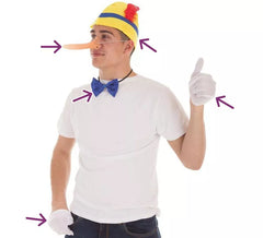 Kit d´Homme en Bois: Casquette, Nez, Noeud Papillon et Gants