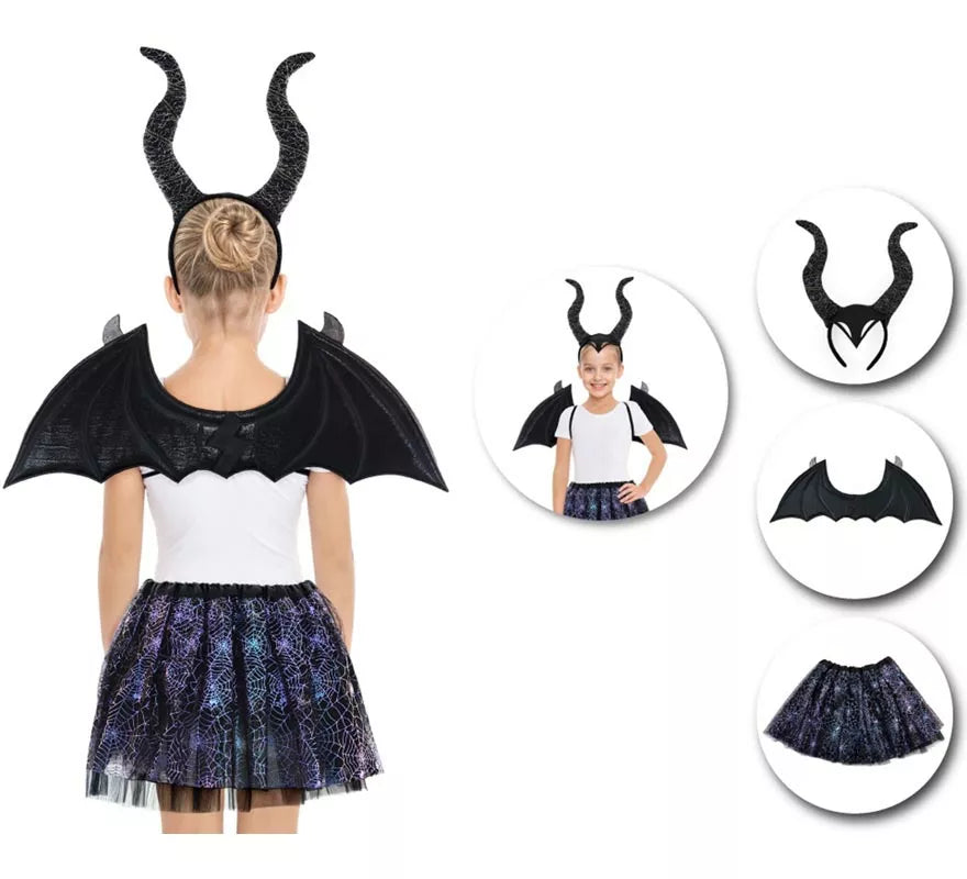 Translation missing: fr.Kit de Murciélago negro Infantil: Tutú, Diadema y Alas