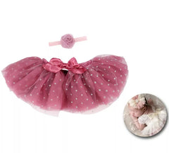 Kit Nouveau-né Bébé : Tutu et Ruban Fleur de Camélia