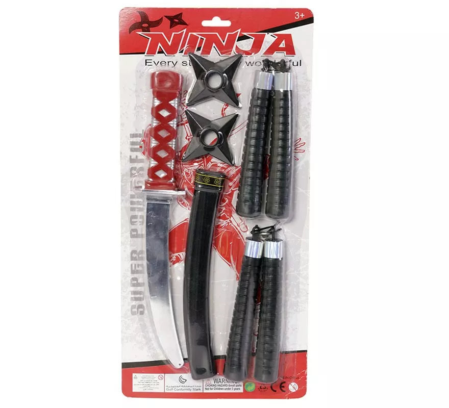 Translation missing: fr.Kit de Ninja 6 Piezas: Nunchakus, Estrellas, Cuchillo