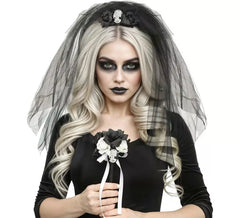 Kit de la mariée morte : voile et baguette