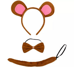 Kit Ours Brun : Bandeau, Noeud Papillon et Queue