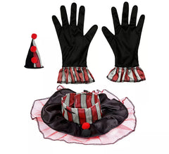 Kit de clown : mini chapeau, gants et fraise