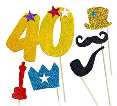 Kit de Photocall Homme Joyeux 40 ans avec 6 pièces