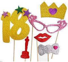 Kit de Photocall Femme Joyeux 18 ans avec 6 pièces