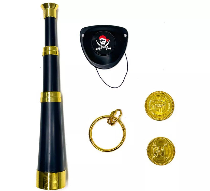 Translation missing: fr.Kit de Pirata Elegante: Catalejo, Parche, Monedas y Pendiente