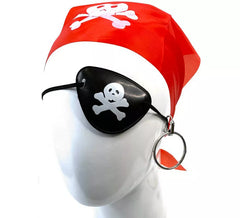 Kit pirate rouge : écharpe, écusson et boucle d'oreille