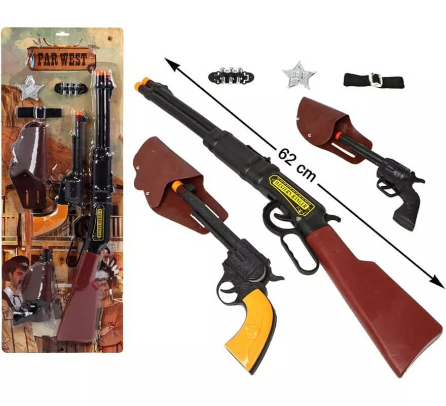 Translation missing: fr.Kit de Pistolero: Rifle, 2 Pistolas, 2 Cartucheras, Balas y Estrella