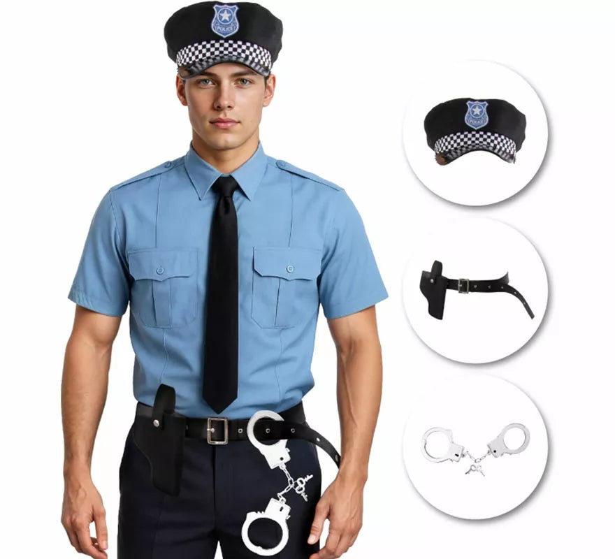 Translation missing: fr.Kit de Policía: Cinturón, Gorra y Esposas
