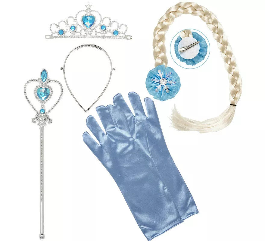 Translation missing: fr.Kit de Princesa de las Nieves Infantil: Tiara, Trenza, Guantes y Barra Mágica