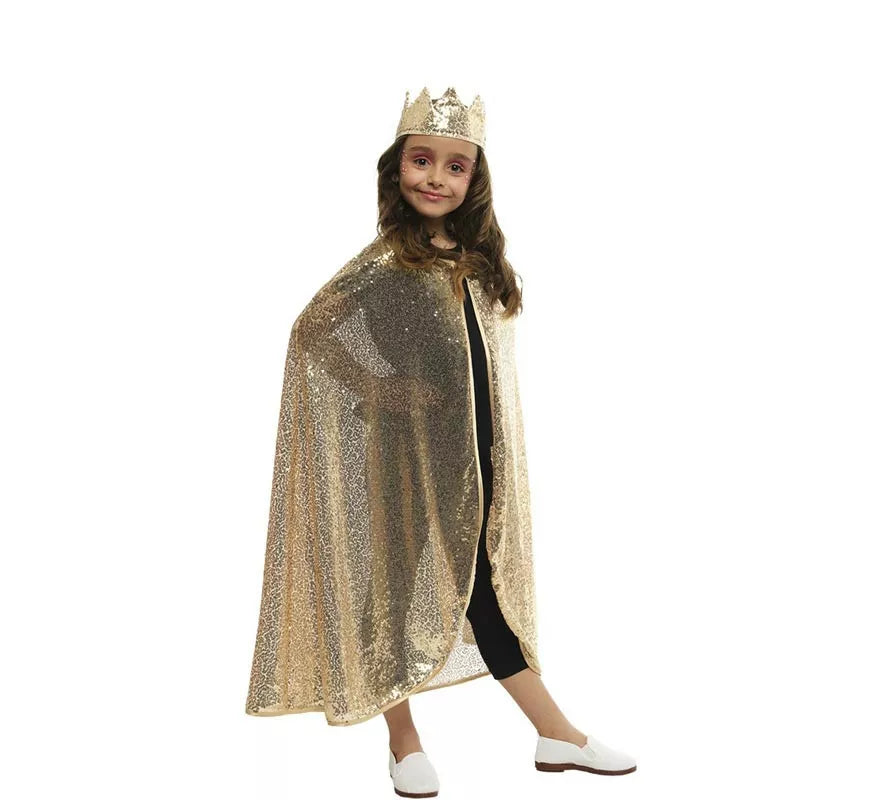 Translation missing: fr.Kit de Princesa dorada brillo infantil: Capa y Corona