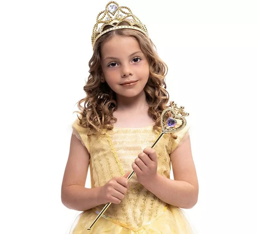 Translation missing: fr.Kit de Princesa dorado deluxe infantil: Tiara y Diadema
