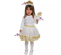 Kit de Princesse Or pour Bébé: Diadème, Baguette et Jupe