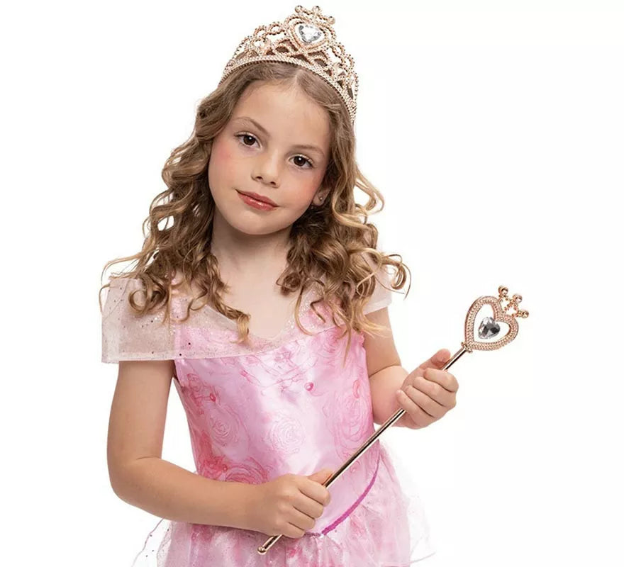 Translation missing: fr.Kit de Princesa rosa deluxe infantil: Tiara y Varita