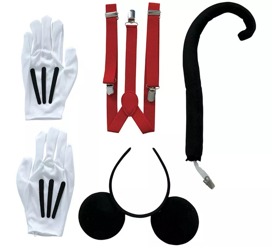 Translation missing: fr.Kit de Ratón adulto: Diadema, Guantes, Cola y Tirantes