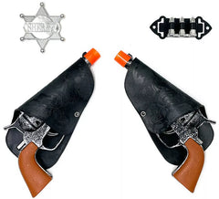 Kit de shérif : 2 pistolets avec étuis, étoile et balles