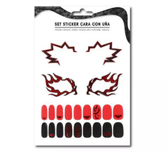Kit d'autocollants visage adulte : contour des yeux et des ongles de chauve-souris