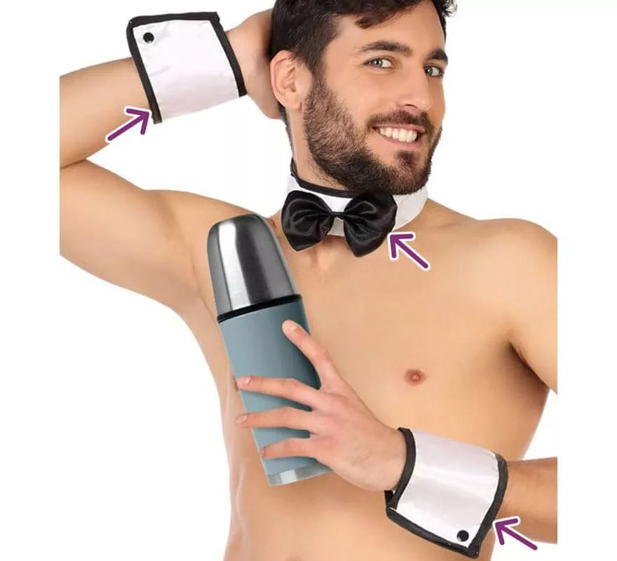 Translation missing: fr.Kit de Stripper: 2 Muñequeras y Cuello con Pajarita