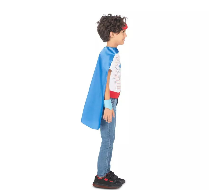 Translation missing: fr.Kit de Superhéroe azul infantil: antifaz, capa y cinturón