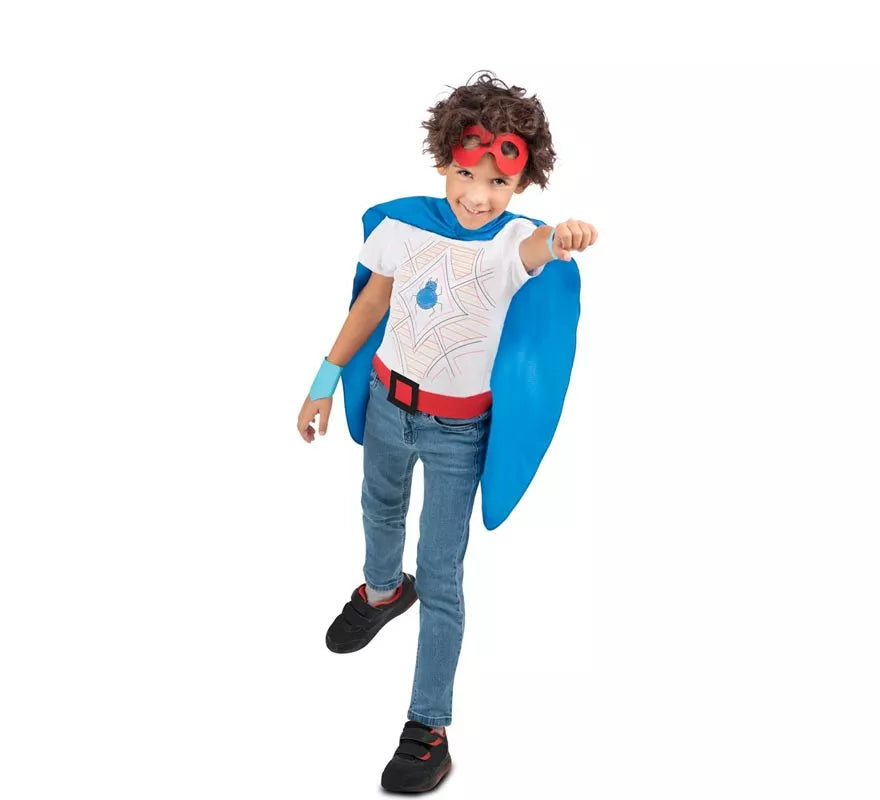 Translation missing: fr.Kit de Superhéroe azul infantil: antifaz, capa y cinturón