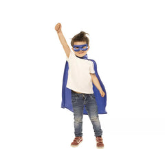 Kit super-héros bleu enfant : cape et masque