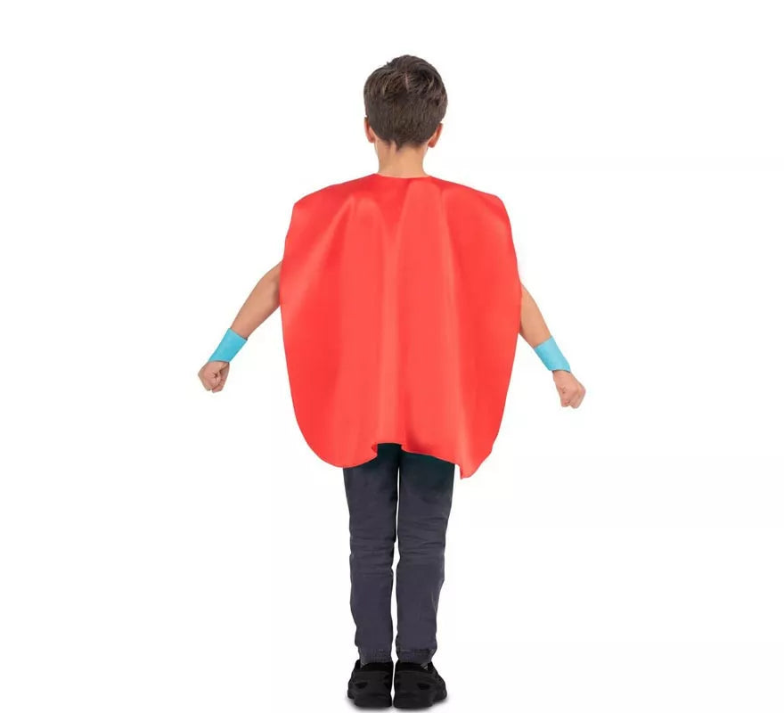 Kit de Superhéroe rojo infantil: antifaz, capa y cinturón