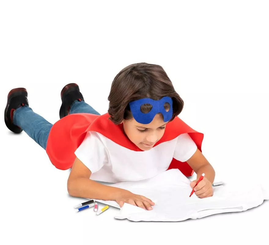 Translation missing: fr.Kit de Superhéroe rojo infantil: antifaz, capa y cinturón