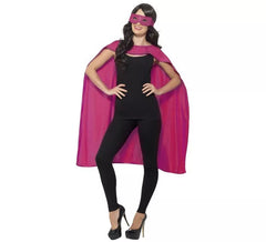 Kit de super-héros Rose adulte: Cape et Mi Masque