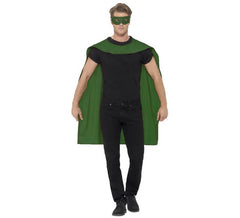 Kit de Super-Héros Vert Adulte: Cape et Mi Masque