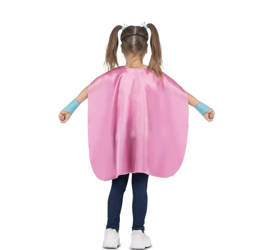 Translation missing: fr.Kit de Superheroína rosa infantil: antifaz, capa y cinturón