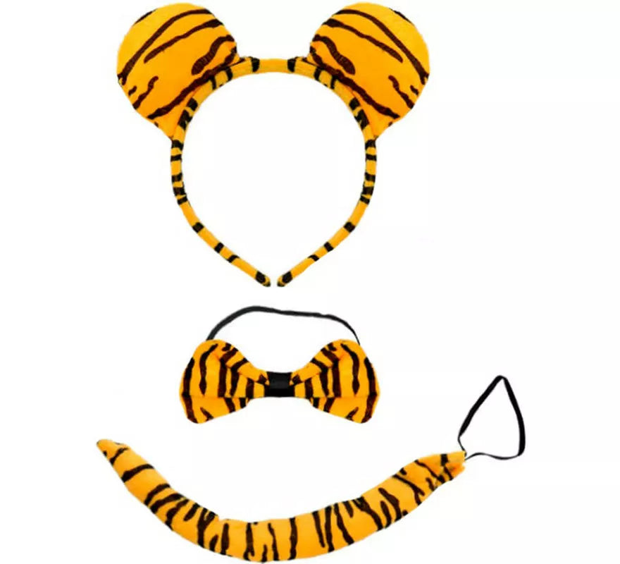 Translation missing: fr.Kit de Tigre de Bengala: Diadema, Pajarita y Cola