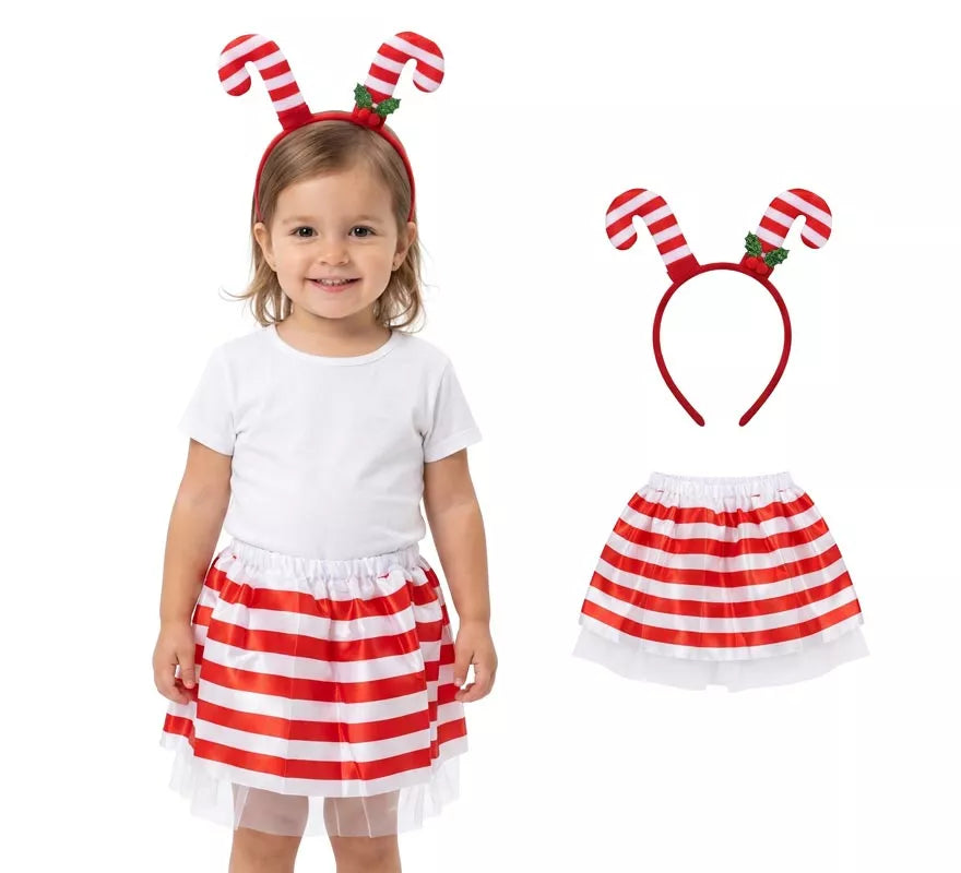 Translation missing: fr.Kit de Tutú y Diadema de Bastones de Caramelo para niña