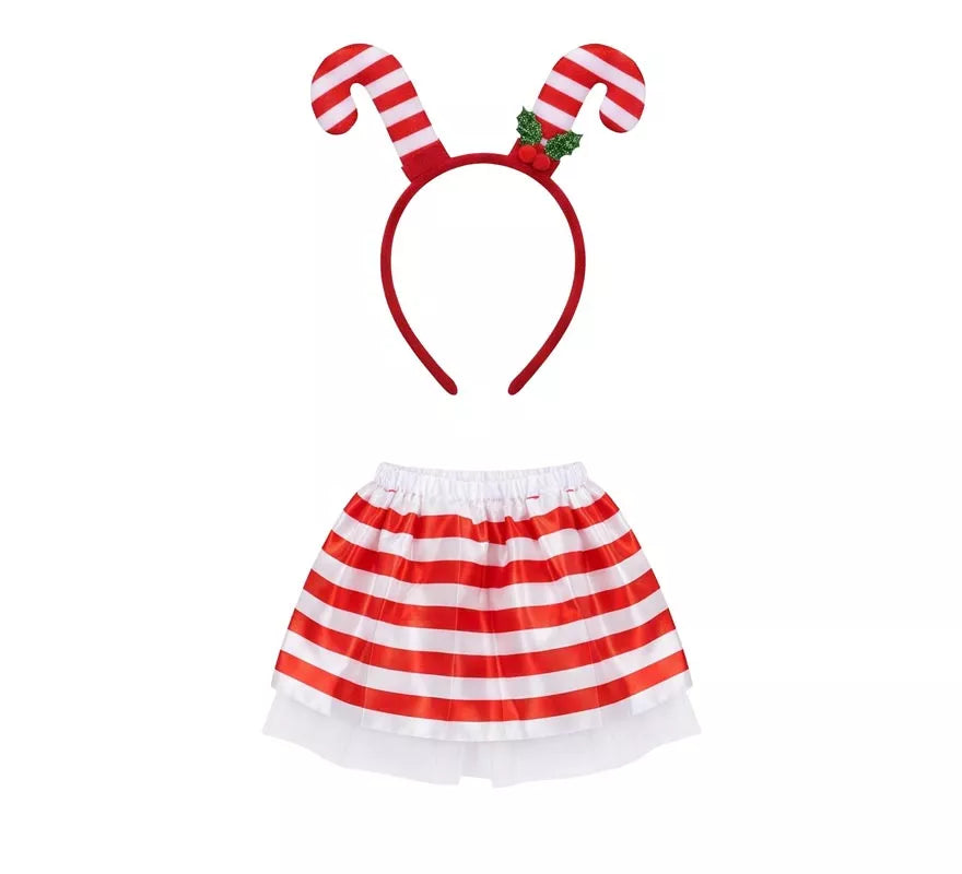 Translation missing: fr.Kit de Tutú y Diadema de Bastones de Caramelo para niña