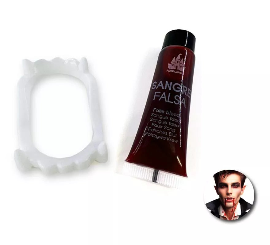 Translation missing: fr.Kit de Vampiro: Tubo de Sangre falsa y dentadura